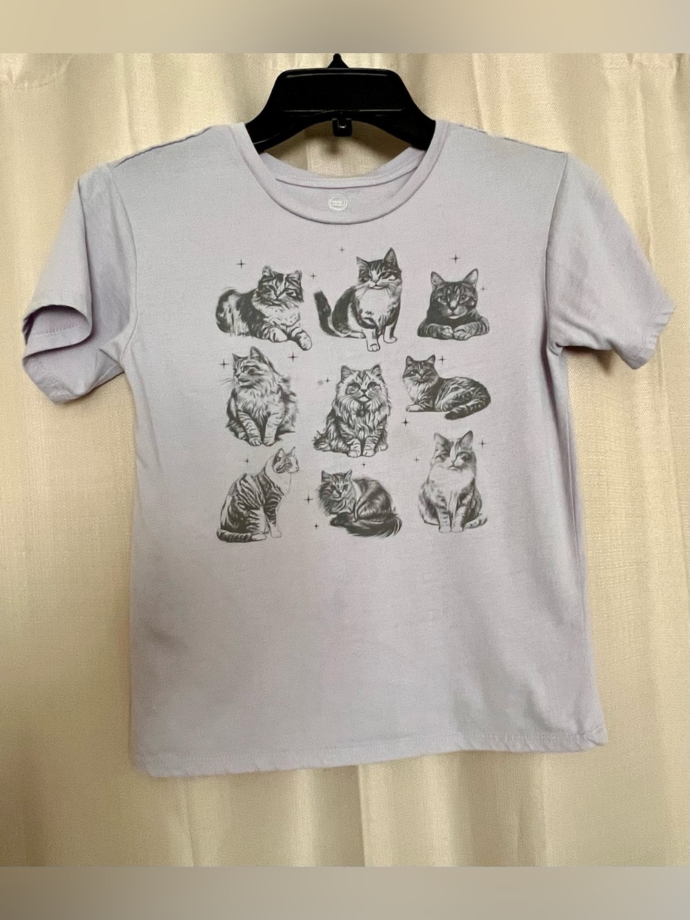 Wonder Nation Girls Cat Graphic T Shirt Size M 7-8